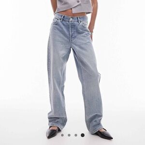 Topshop Solice Mid Rise Jeans - Gray Bleach 32